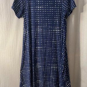 LuLaRoe "Carly" blue and white dress